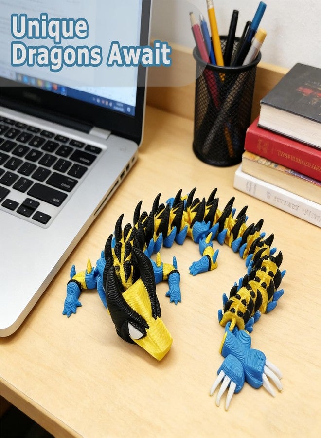 Kizcmvre 3D Printed Dragon,10 in 3D Printed Dragon Model,Unique 3D Animals Collectible,Flexible Articulated Fantasy 3D Dragon Fidget Toys for Creative Desk Decor Fun Gift.(2 Pcs) - Image 5